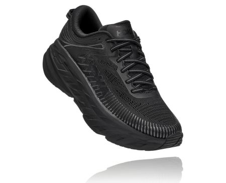 Hoka One One Bondi 7 - Adidasi Alergare Pe Drum Dama Negrii / Negrii | RO-NEbijYR